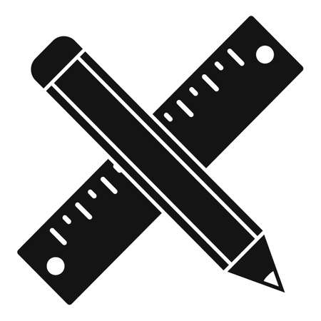 Tiler ruler pencil icon, simple styleの写真素材