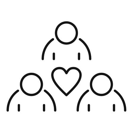 Affection group people icon, outline styleの写真素材