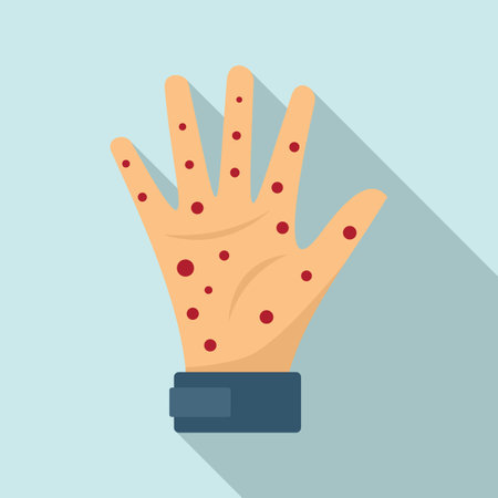 Hand measles icon, flat styleのイラスト素材