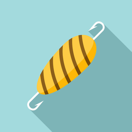 Fish bait leisure icon, flat styleのイラスト素材