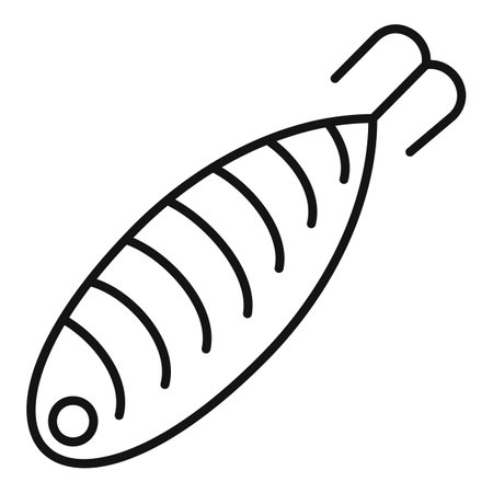 Soft fish bait icon, outline styleのイラスト素材