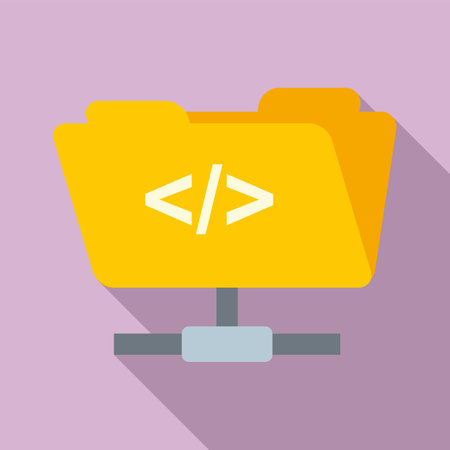 Network folder icon, flat styleのイラスト素材