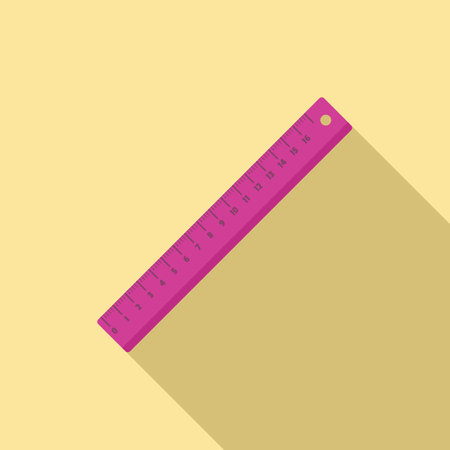 Plastic ruler icon, flat styleのイラスト素材