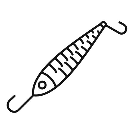 Fish bait leisure icon, outline styleのイラスト素材