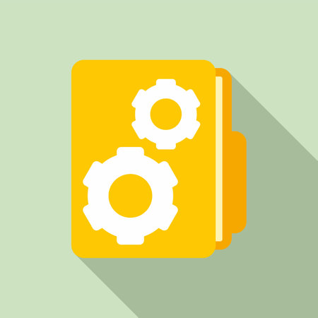 Testing software folder icon, flat styleのイラスト素材