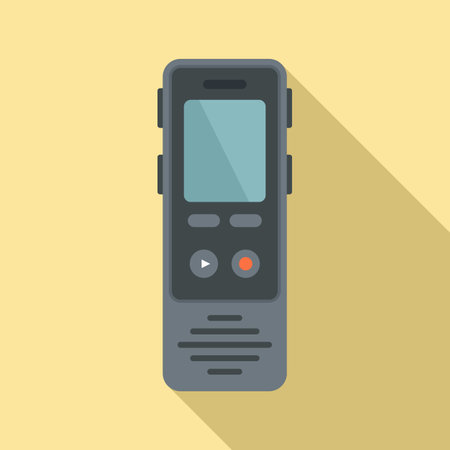 Linguist dictaphone icon, flat styleのイラスト素材
