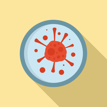 Biophysics virus icon, flat styleのイラスト素材