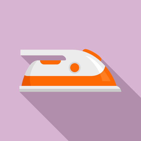 Room service iron icon, flat styleのイラスト素材