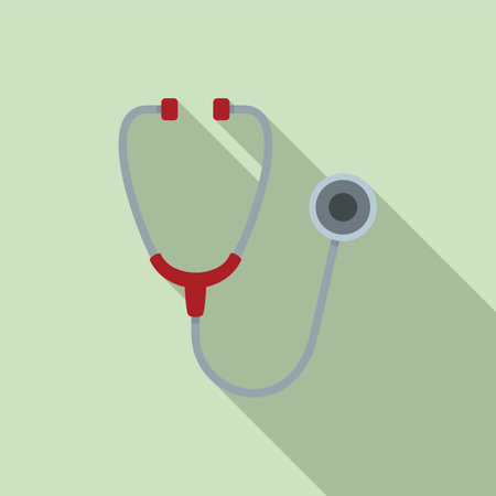 Medical stethoscope icon, flat styleのイラスト素材
