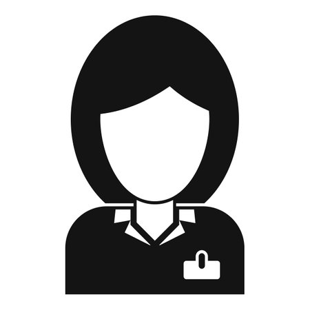 Room service reception girl icon, simple styleのイラスト素材