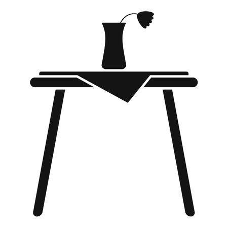 Room service romantic table icon, simple styleのイラスト素材
