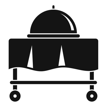 Room service cart tray icon, simple styleのイラスト素材