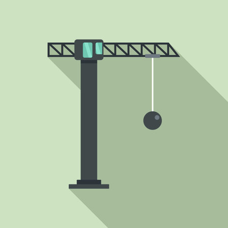 Demolition crane icon, flat styleのイラスト素材