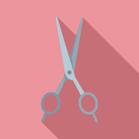 Stylist scissors icon, flat styleのイラスト素材