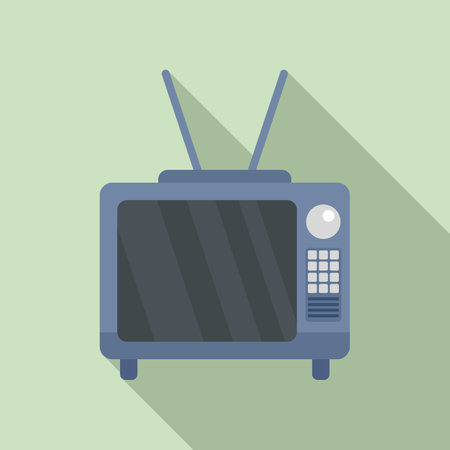 Pr tv set icon, flat styleのイラスト素材