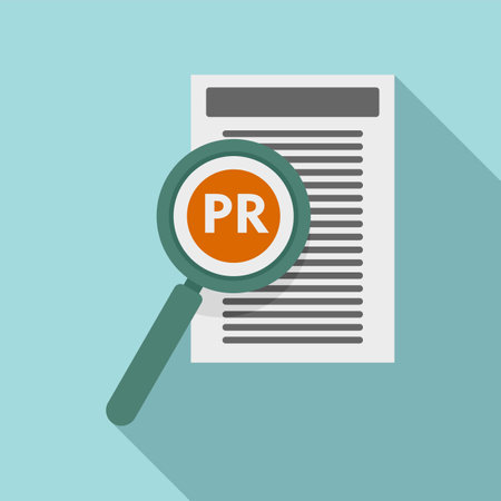 Pr specialist paper icon, flat styleのイラスト素材
