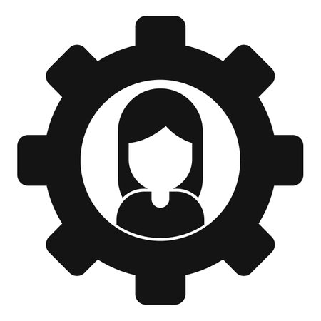Sociology gear woman icon, simple styleのイラスト素材