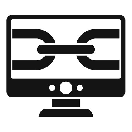 Computer backlink strategy icon, simple styleのイラスト素材