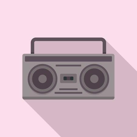 Boombox icon, flat styleのイラスト素材