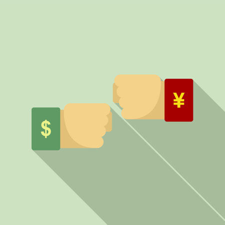 Trade war fist icon, flat styleのイラスト素材