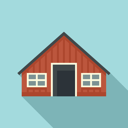 Sweden wood house icon, flat styleのイラスト素材