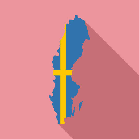 Sweden teritory icon, flat styleのイラスト素材