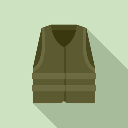 Industrial climber vest icon, flat styleのイラスト素材