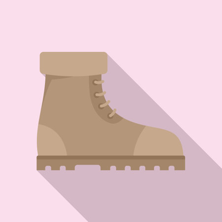 Industrial climber boots icon, flat styleのイラスト素材