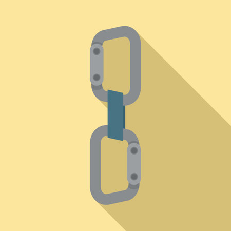 Industrial climber modern carabine icon, flat styleのイラスト素材