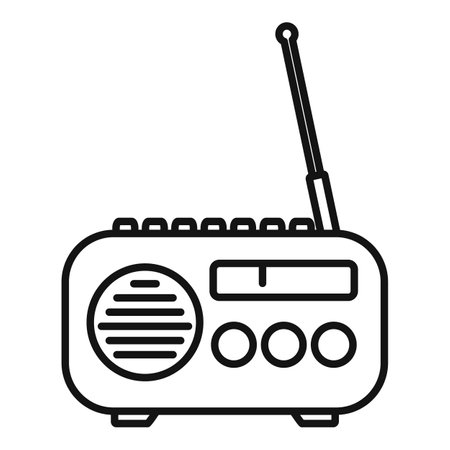 House radio icon, outline styleのイラスト素材