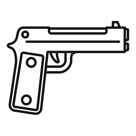 Guard pistol icon, outline styleのイラスト素材