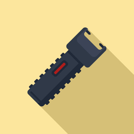 Policeman electroshocker icon, flat styleのイラスト素材