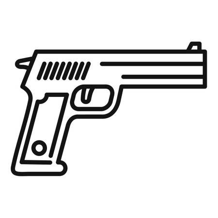 Investigator pistol icon, outline styleのイラスト素材