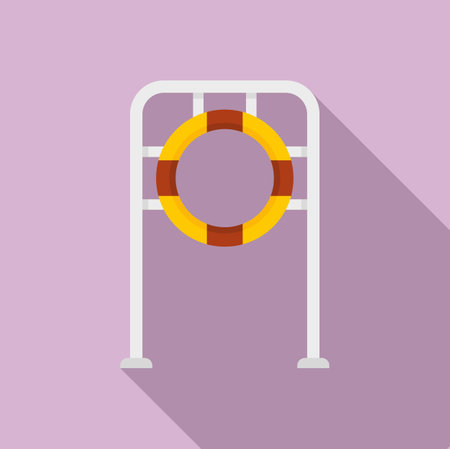 Dog training circle icon, flat styleのイラスト素材