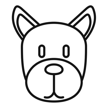 Dog home puppy icon, outline styleのイラスト素材