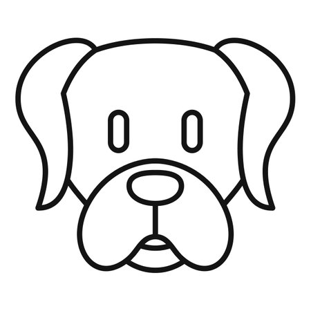 Dog puppy icon, outline styleのイラスト素材
