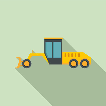 Grader machine utility icon, flat styleのイラスト素材