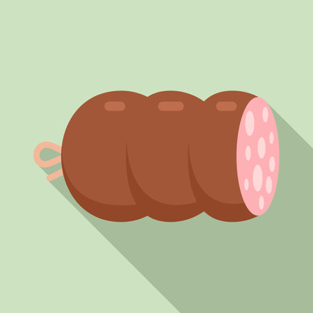 Sausage banger icon, flat styleのイラスト素材