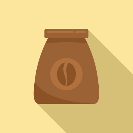Coffee bean bag icon, flat styleのイラスト素材