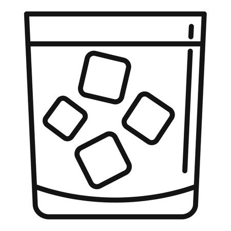 Whiskey glass icon, outline styleのイラスト素材