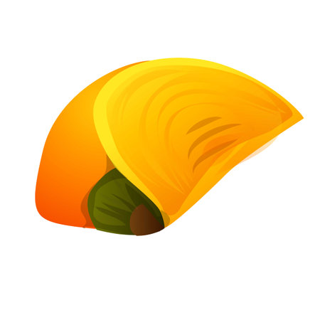 Piece persimmon icon, cartoon styleのイラスト素材