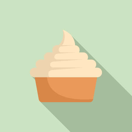 Milk cupcake icon, flat styleのイラスト素材