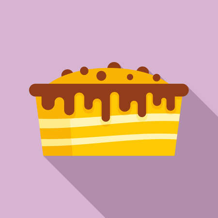 Sweet chocolate cake icon, flat styleのイラスト素材