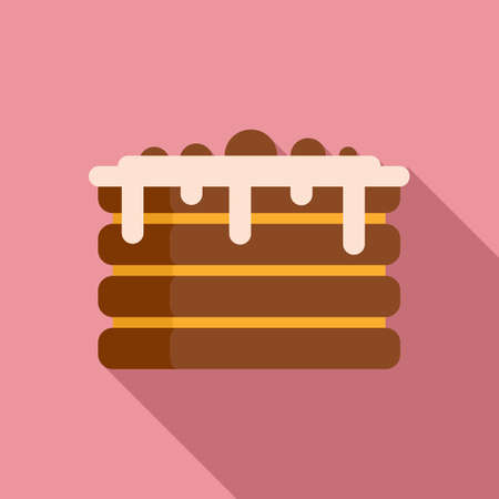 Cream sweer cake icon, flat style