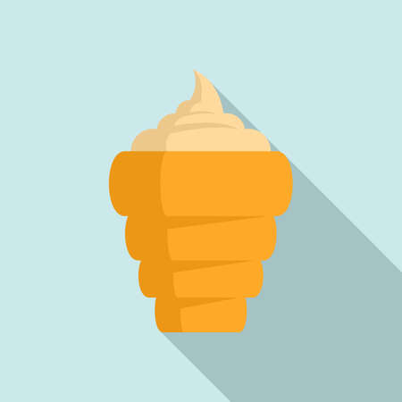 Ice cream cone icon, flat styleのイラスト素材