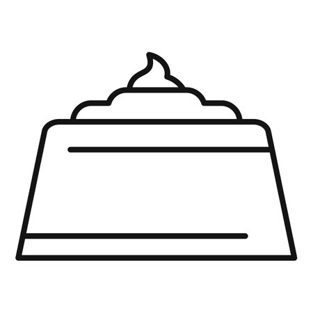 Chocolate cake icon, outline styleのイラスト素材