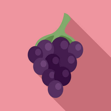 Fresh grapes icon, flat styleのイラスト素材