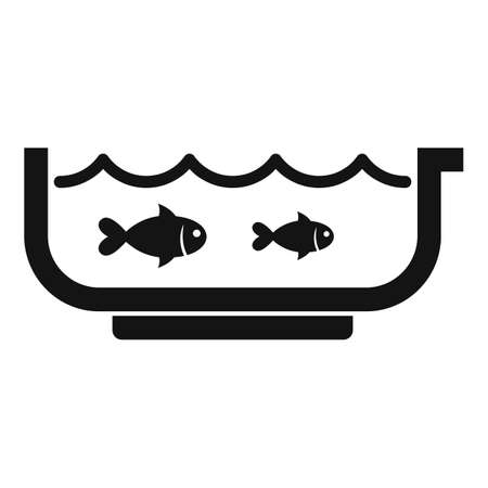 Ichthyology aquarium icon, simple styleのイラスト素材