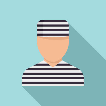 Prison man icon, flat styleのイラスト素材