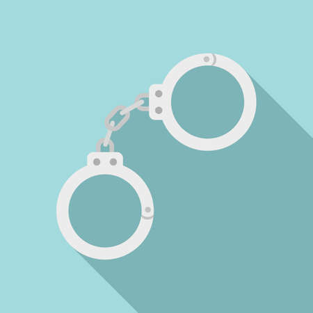 Prosecutor handcuffs icon, flat style